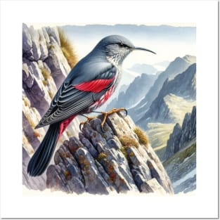 Colorful Wallcreeper - Watercolor Bird Posters and Art